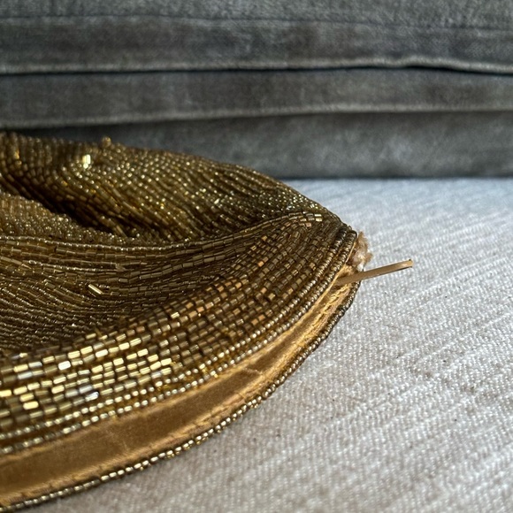Vintage Warren Reed gold beaded clutch - Picture 2 of 9